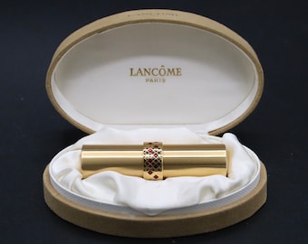 Vintage lamcome  gold crystal lipstick holder in box