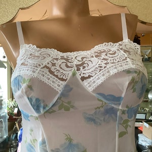 Vintage floral Perlon sheer slip
