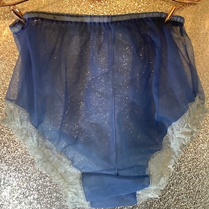 Sheer nylon blue panties
