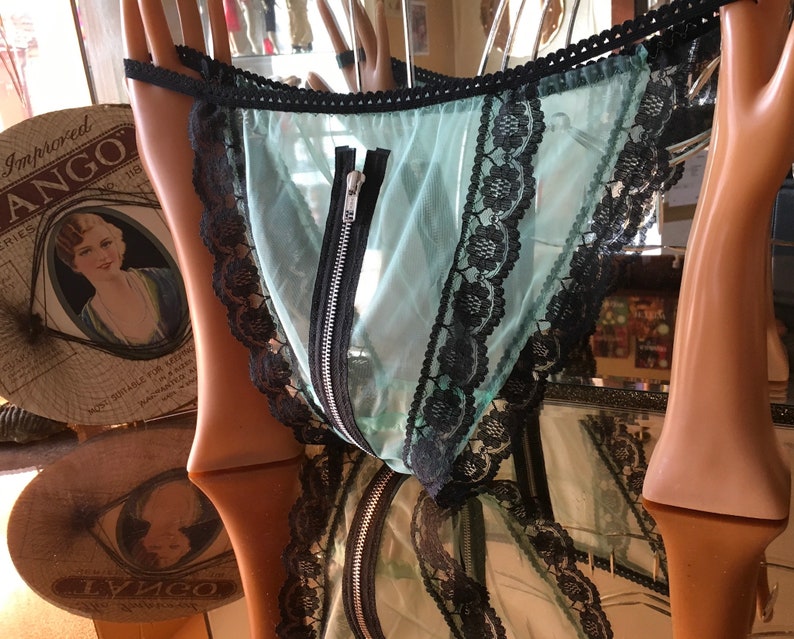 Vintage Style Sheer Nylon Zipper Tanga Panties Sissy Etsy UK
