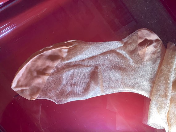 Mary Quant peach glitter nylon stockings hose - Gem