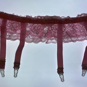 Lace skirt stretch  garter belt metal grips various sizes