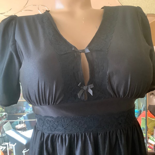 Vintage nylon black nightgown