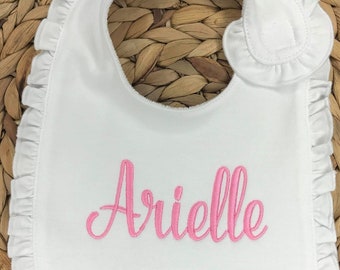 Girls Baby Bib, Girls Monogram Baby Bib, Coming Home Gift, Sibling Gift, Baby Gift , Personalized Bib, Monogram Bib