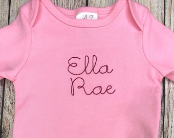 Monogram Pink Baby Girl gown set, Infant gown , ruffle gown, going home gown, day gown, Personalized Baby Gown