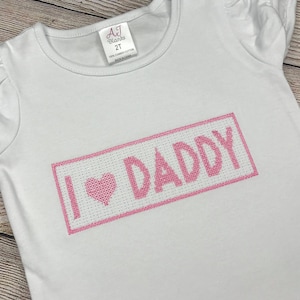 Girls I Love Daddy Shirt , Smocked Shirt, Faux Smock Shirt, Girls Father&#39;s Day Shirt, Personalized Shirt , Girls Custom Shirt