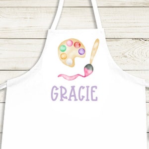 Girls Apron, Art Apron, Kids Art Apron, Kids Personalized Apron ,Painting Apron, Drawing Apron, Paint Party Apron