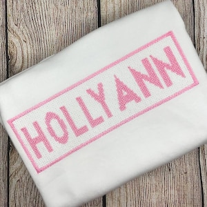Girls Name Shirt , Smocked Shirt, Faux Smock Shirt, Girls Monogram Shirt, Personalized Shirt , Girls Custom Shirt