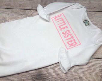 Faux Smock Little Sister Gown, Baby girl gown, newborn baby girl gown, baby gift, going home outfit, baby shower gift