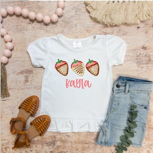 Girl's Valentine's Day Shirt , Valentine Chocolate Strawberry Shirt, , Girls Custom Shirt, Valentine's Day Shirt, Personalized Shirt