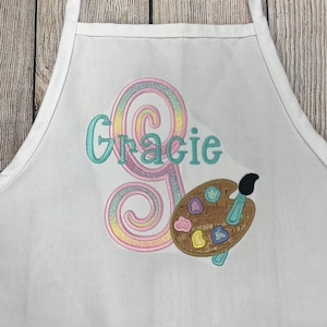 Girls Apron, Art Apron, Kids Art Apron, Kids Personalized Apron ,Embroidered Apron, Painting Apron, Drawing Apron