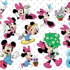 Paquete SVG de flores de primavera, svg de jardinería, svg de flores, svg de girasol, svg de jardinero, svg de primavera, svg de ratón, svg de cabeza de ratón