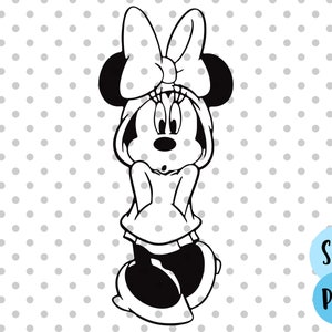 Cute Mouse svg, mouse bow svg, outline svg
