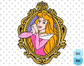 Princess SVG, Princess frame svg, mirror frame svg, sleeping princess svg, beauty svg, nap princess svg