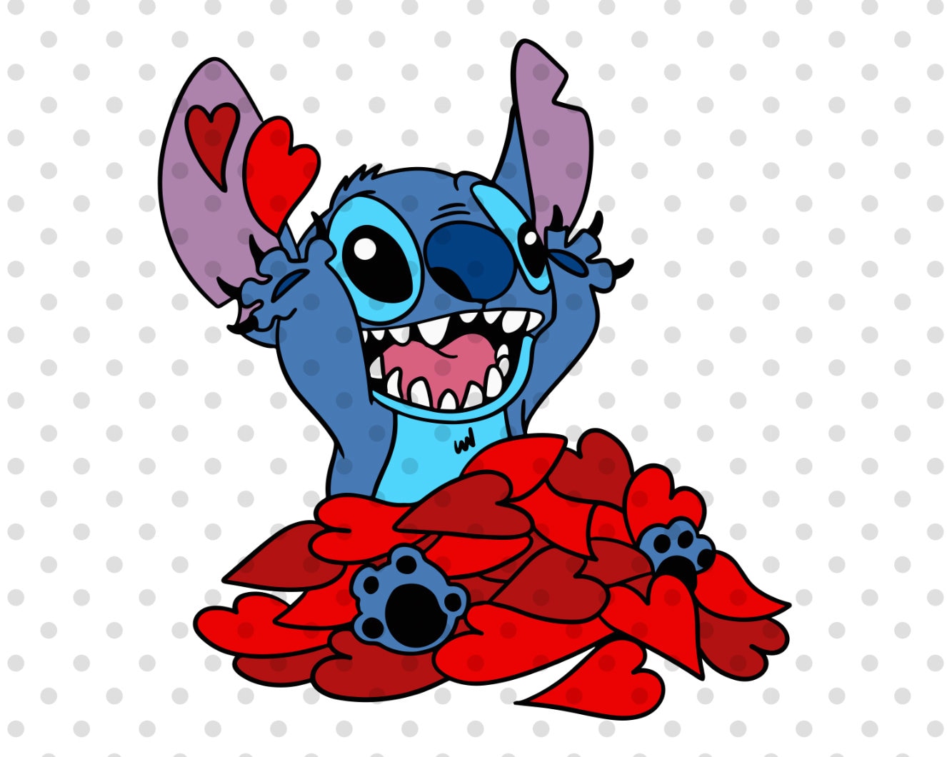 Stitch in Love Svg stitch día de San Valentín día de San - Etsy México