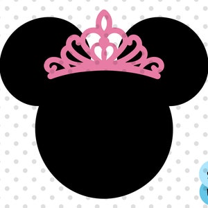 Tiara svg, tiara svg, muis tiara svg, prinses svg, muis hoofd SVG, muis boog svg, muis hoofd silhouet, familie-uitje svg