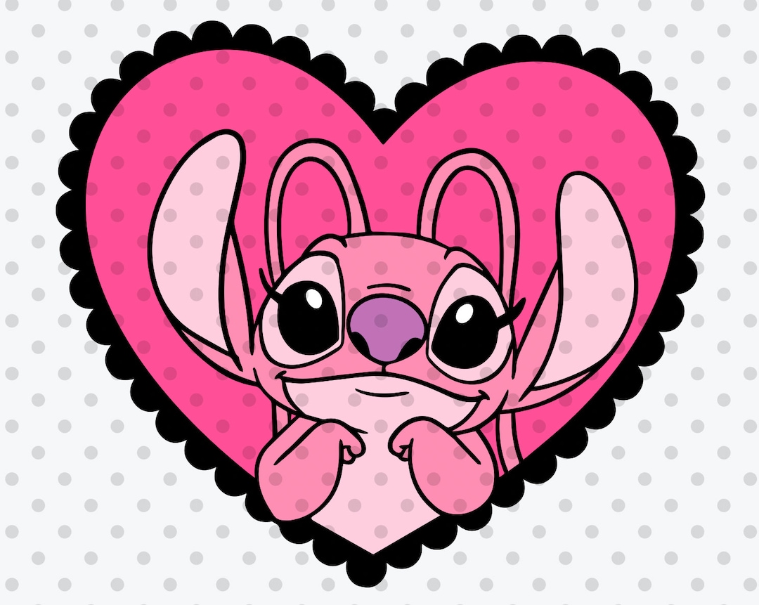 Angel Svg, Stitch in Love Svg, Stitch Valentines Day, Valentines Day