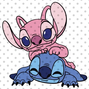 Stitch in Love Svg, Stitch couple svg, angel svg, stitch angel svg,