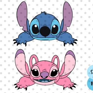 2 pezzi, A STRATI, Stitch e Angelo Svg, Stitch svg, Coppia di Stitch Svg, maglietta coppie parco svg, angelo svg, angelo stitch svg,