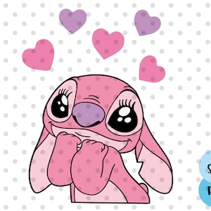 Angel in Love SVG, Stitch in Love Svg