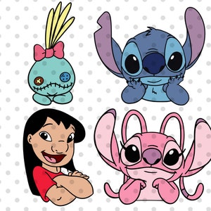 Stitch friends SVG Bundle, Stitch couple svg, stitch angel svg,