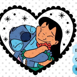 Stitch in Love Svg, Stitch friends svg, Stitch Couple Svg, park couples shirt svg, angel svg, stitch angel svg,
