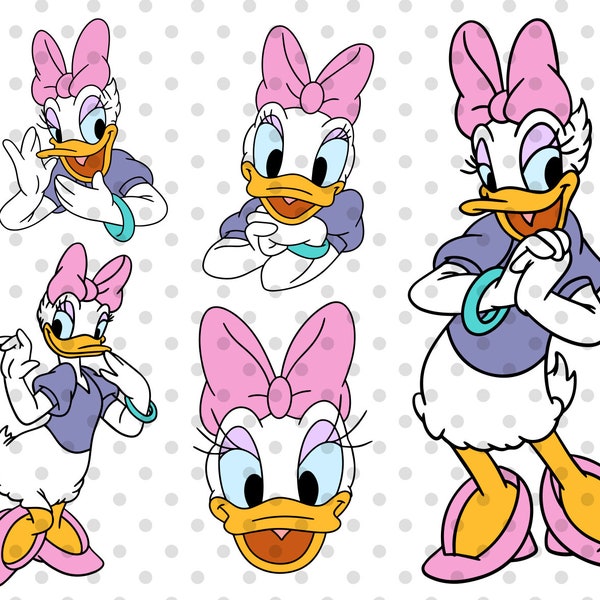 Paquete Daisy SVG, Daisy SVG, Contorno de Daisy, Silueta de Daisy, Duck svg, Archivo Easy Cut