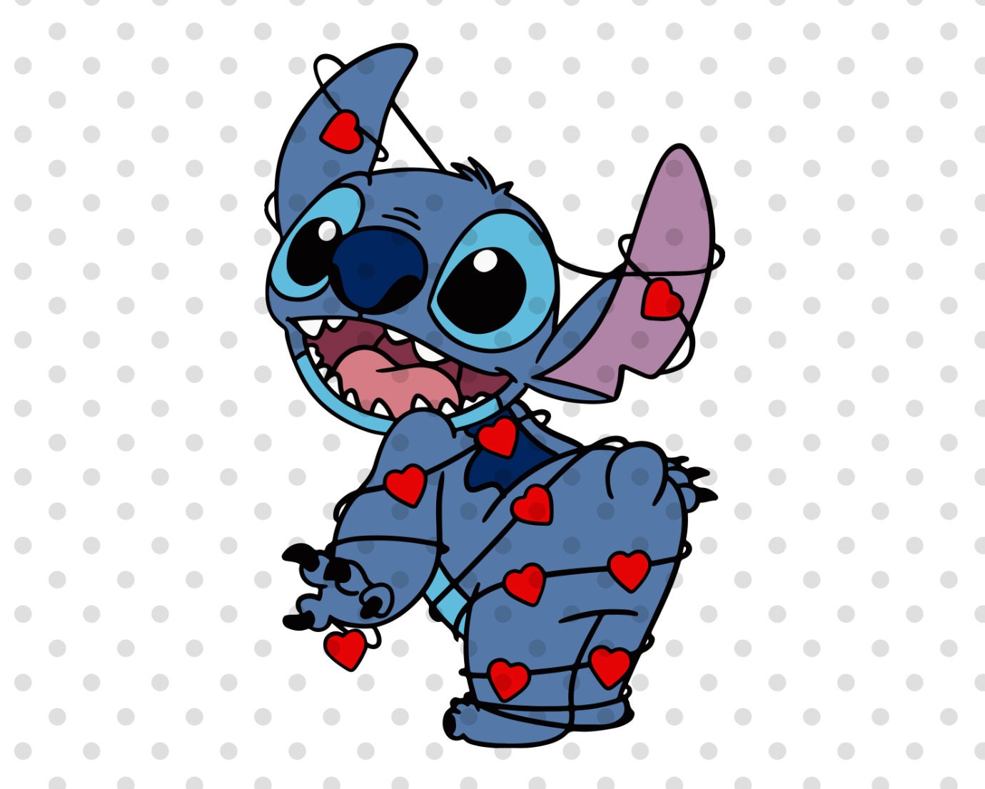 Stitch Valentines Svg, Valentines Day Svg, Stitch in Love Svg, Stitch Heart  Svg, Heart Svg, Heart Banner Svg - Etsy