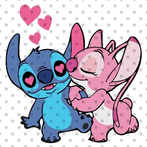 Stitch in Love Svg, Stitch couple svg, angel svg, stitch angel svg,