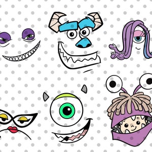 6stk, geschichtete Monster SVG Bundle