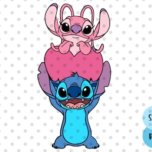 Stitch in Love Svg, Stitch Couple Svg, park couples shirt svg, angel svg, stitch angel svg,