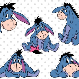 5pcs, Sad Donkey Svg, Layered Cricut svg