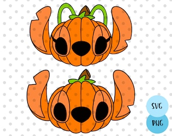 2pcs, Stitch Pumpkin SVG, Halloween Pumpkin SVG, Halloween svg, halloween costume svg, pumpkin svg