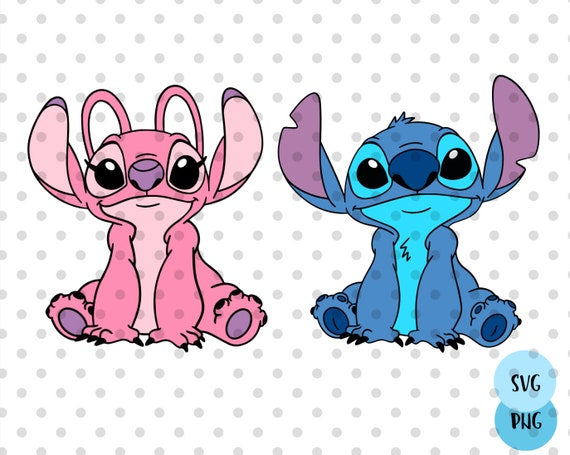 2pcs, LAYERED, Stitch and Angel Svg, Stitch Svg, Stitch Couple Svg