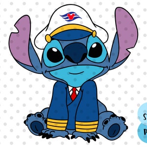 Capitaine Stitch SVG, svg de croisière, capitaine svg, svg de croisière familiale, svg Anchor Head, svg de porte de croisière, svg de marin
