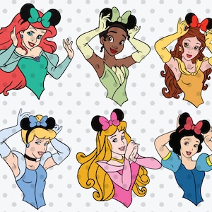 6pcs, Princess SVG Bundle, Princess svg, Mouse Ears Svg