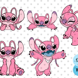 Stitch and Angel DXF, SVG, PNG Files Lilo & Stitch Stitch Valentine's  Couple Bundle 