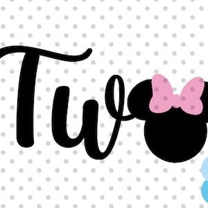 Testa di topo SVG, arco di topo svg, sagoma testa di topo, compleanno di topo svg, due svg, secondo compleanno svg