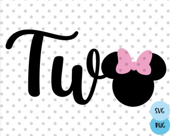 Mouse Head SVG, Mouse bow svg, Mouse head silhouette, mouse birthday svg, two svg, second birthday svg