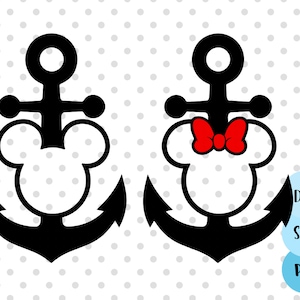 Anchor Mouse Head svg, Cruise svg, capitán svg, capitán ratón svg, crucero familiar svg, puerta de crucero svg, marinero svg