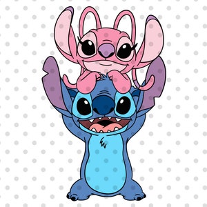 Stitch in Love Svg, Stitch Couple Svg, park couples shirt svg, angel svg, stitch angel svg,