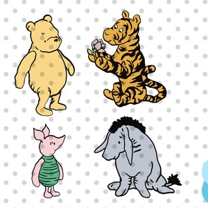 Paquete SVG de 4 amigos clásicos de Winnie
