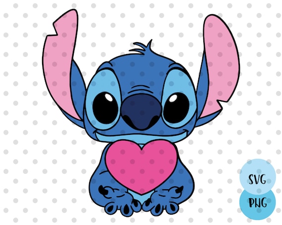 Stitch in Love Svg, Cuore in formato SVG, San Valentino in formato