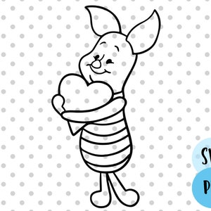 piglet svg, love svg, heart svg, valentines svg