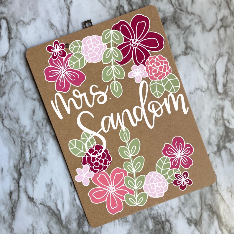 Hand Painted Clipboard for Teachers Hand Painted Clipboard Etsy