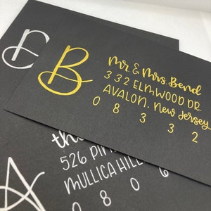 Sobres personalizados para bodas, sobres personalizados para tarjetas de Navidad, caligrafía de sobres escritos a mano, sobres personalizados para bodas