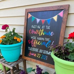 Hand Painted Adoption Sign, Adoption Day Sign for Photos, Custom Chalkboard for Adoption, Adoption Party Decorations