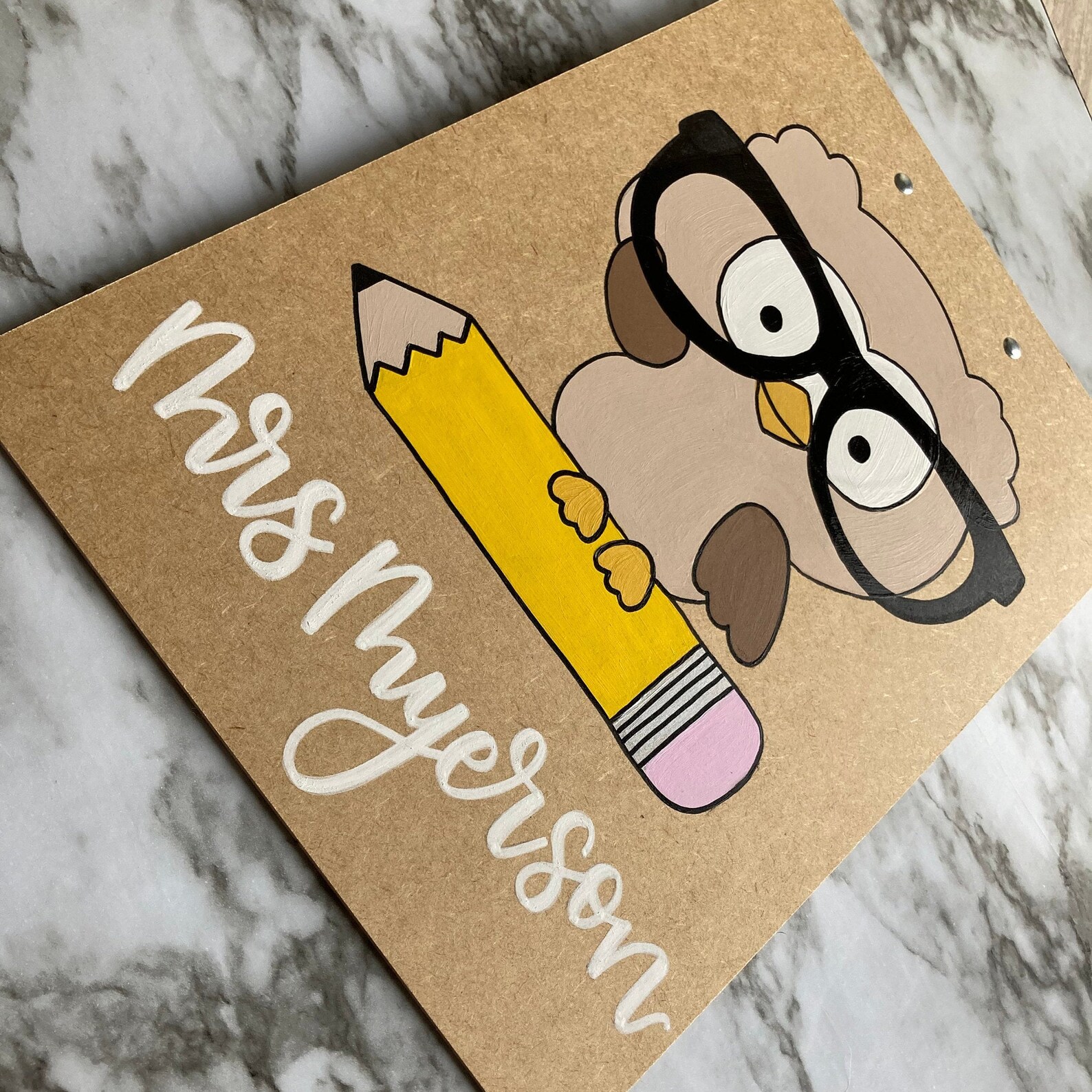 Hand Painted Clipboard for Teachers Hand Painted Owl Etsy