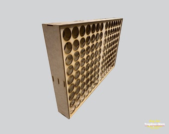 Wood Paint Bottle Rack Organizer for 2oz Craft Paints Wall Mountable - 126 Bottle Version