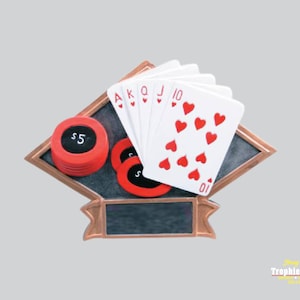 Eagle Diamond Plate Resin 8 1/2&quot; Poker Award (DPS29) -  with Laser Engraved Plate